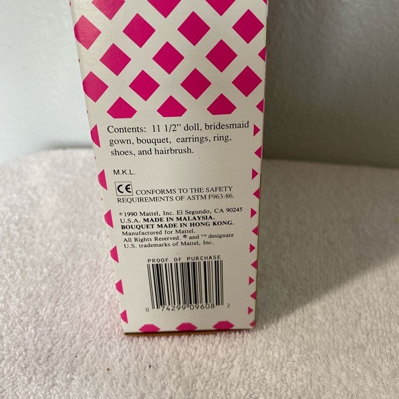 Wedding Day Barbie Lovely Bridesmaid-1990 - Picture 6 of 6